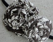 SALE  Coffee Brown and Off White Elastic Headband