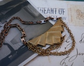 chevron necklace / brass jewelry / handmade jewelry / GEOMETRIC BRASS DANGLER