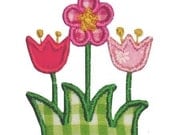 Boutique Machine Applique Embroidery ( THREE FLOWERS/GARDEN) design