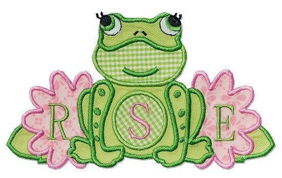 Boutique Machine applique MONOGRAM blank GIRL FROG design