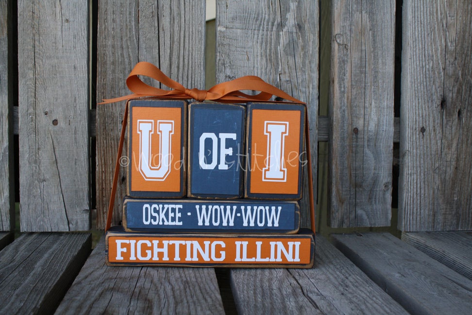 Personalized Custom School Pride Block Sets - you choose wording and colors College, high school, pro team baseball football personalized