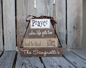 Personalized Primitive Prayer Wood Block Set Stacker Inspirational  faith religious christian custom wood blocks primitive country gift