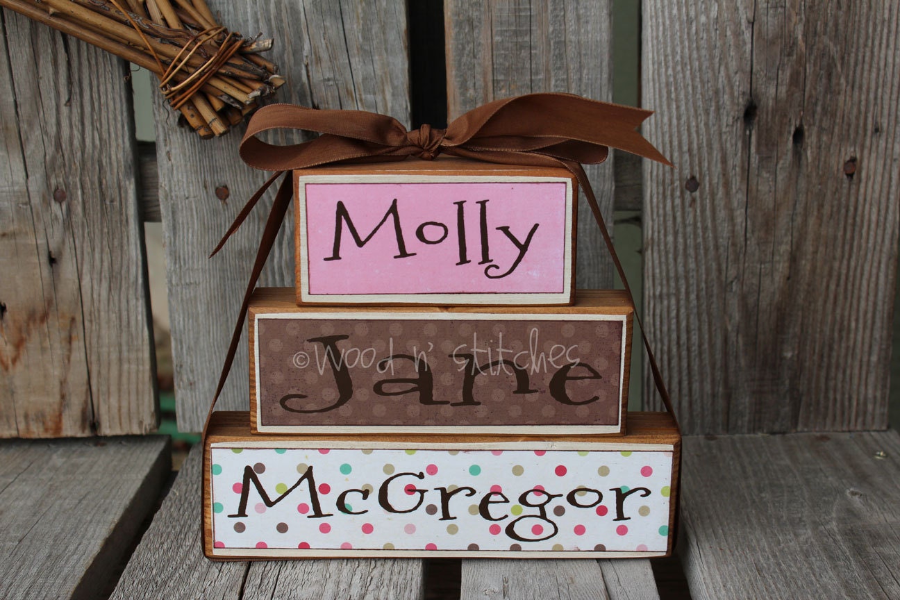 Personalized Wood Block Set/ Name Stackers . . . check out the pictures for different styles/ideas . . . great gift and decor