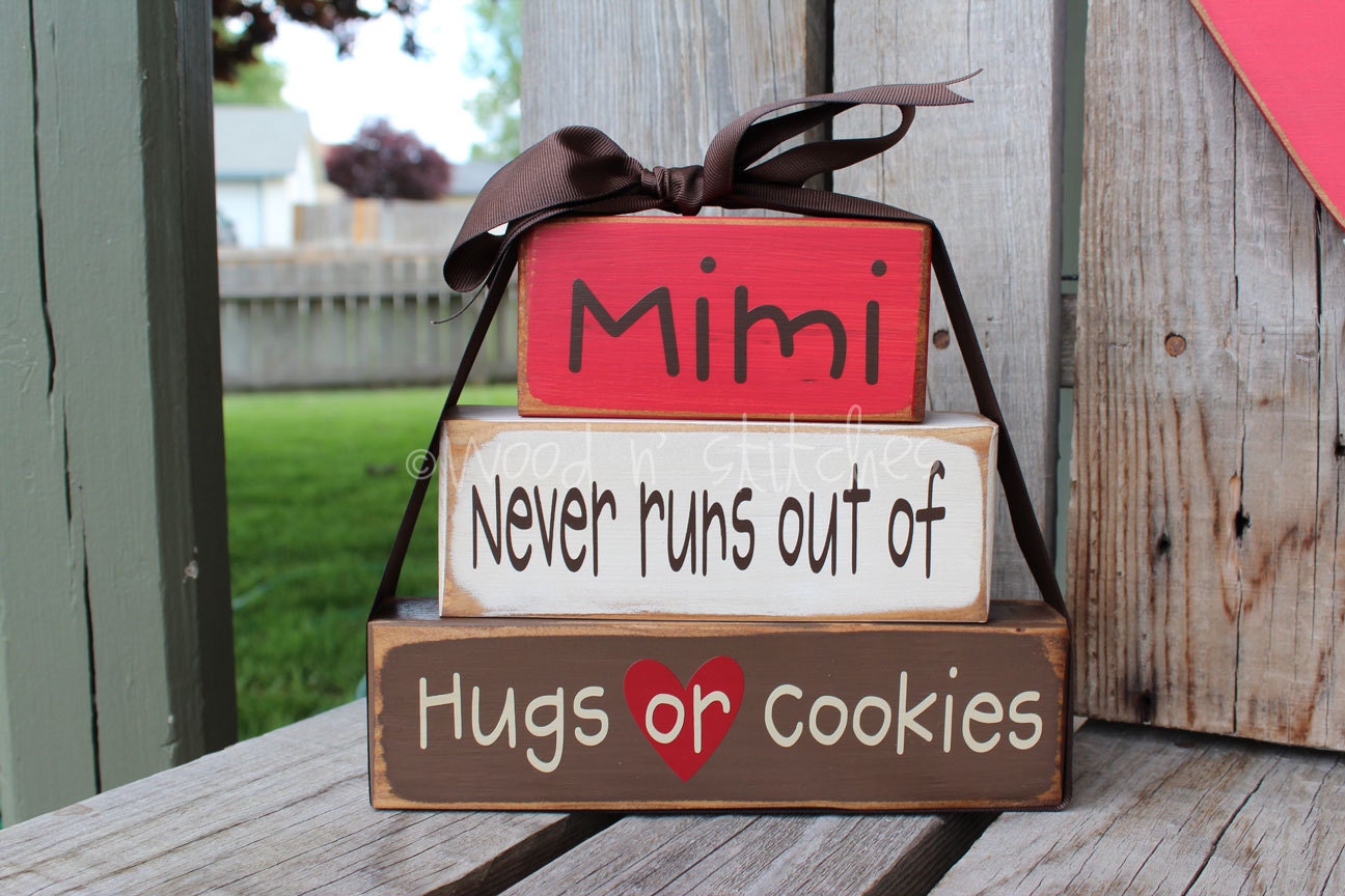 Personalized Wood Stacker Block Set Grandma Nana Mimi birthday Christmas Home decor Mothers Day family primitive