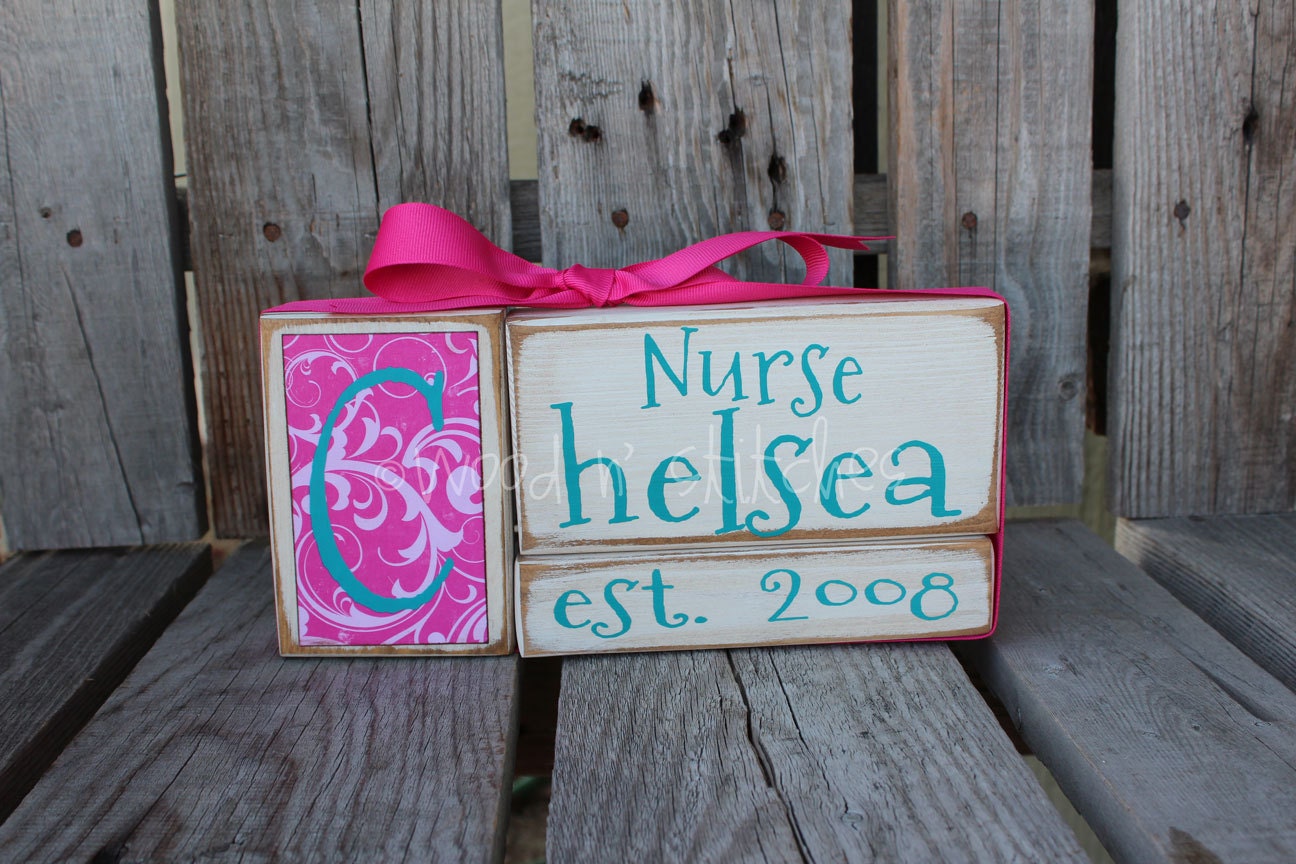 Personalized Established Name Family Block Set sign wood block set christmas wedding anniverysary birthday nurse gift