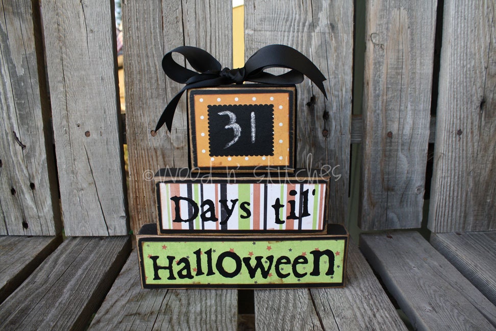 Personalized COUNTDOWNS chalkboard wood block set. . . Christmas, vacation, birthday, Halloween, Disneyland, grandma primitive