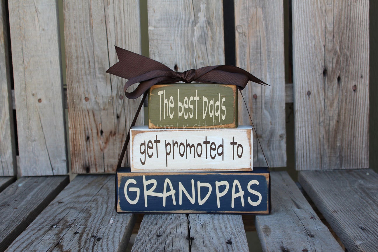 Dad Grandpa Grandma Nana Mom Father Papa Stacker wood blocks personalized gift fathers day home decor.