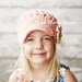 Crochet Hat for Girls, Hats for Toddlers, Visor Beanie Hat, Toddler Girl Hat, Peach, Off White, Cotton, Children Accessories, 2T to 4T Hat