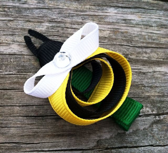 Bumble Bee Ribbon Sculpture Hair Clip - Toddler Hair Bows.. Free Shipping Promo