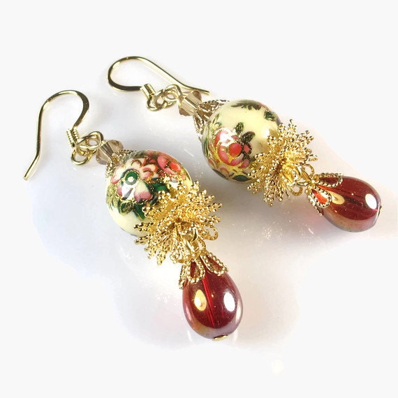 Floral Earrings,  Vintage Inspired Jewelry
