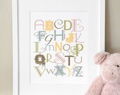 Alphabet Nursery Art - 'The Alphabet Garden' 11x14 Print