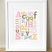 Alphabet Nursery Art Print - 'Alphabet Soup' 8x10 - CUSTOM COLORS