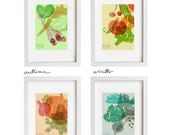 Art for kitchen Eat Seasonal Print Set / 4 Seasons wall decor - Set of 4 prints - fine art giclee prints