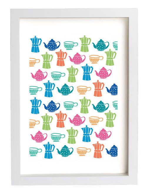 Kitchen Print - Coffee or Tea Pattern - high quality fine art print