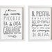 Italy PESTO and LA CUCINA Print Set 11"x15", Hand-lettered typography art italian kitchen italy quote - archival fine art giclée prints