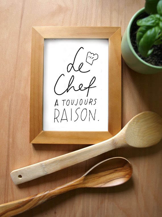 French Kitchen Art - Le Chef - 11"x15" - archival fine art giclée print
