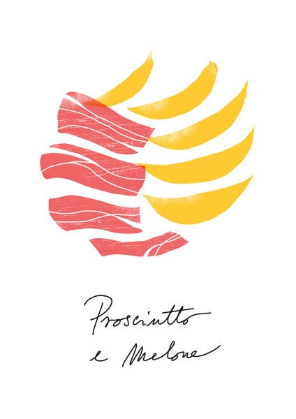 Italian Food Print Prosciutto e Melone / high quality fine art print