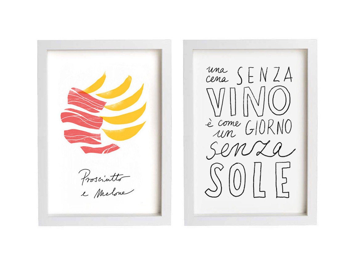 Italian Food Print Prosciutto e Melone / high quality fine art print