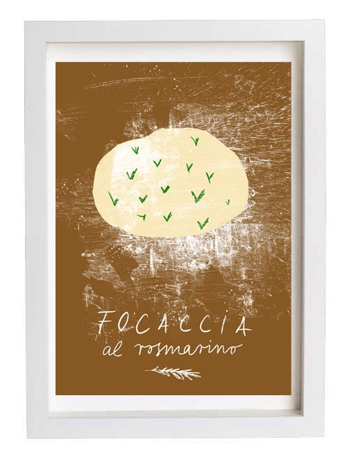 Focaccia with rosemary - Italian print - high quality fine art print A4
