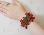 Red Cherry Lace Bracelet or Necklace