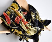 Needle Lacework Cotton Scarf, neckwarmer, cowl, yemeni, oya