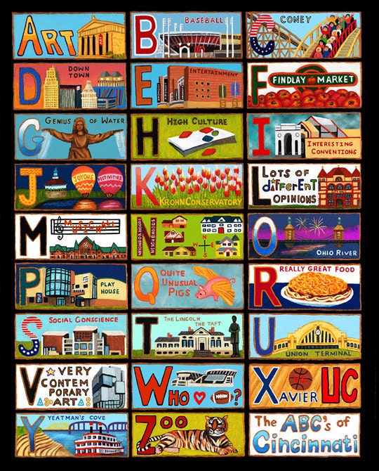 The ABC's of Cincinnati notecards