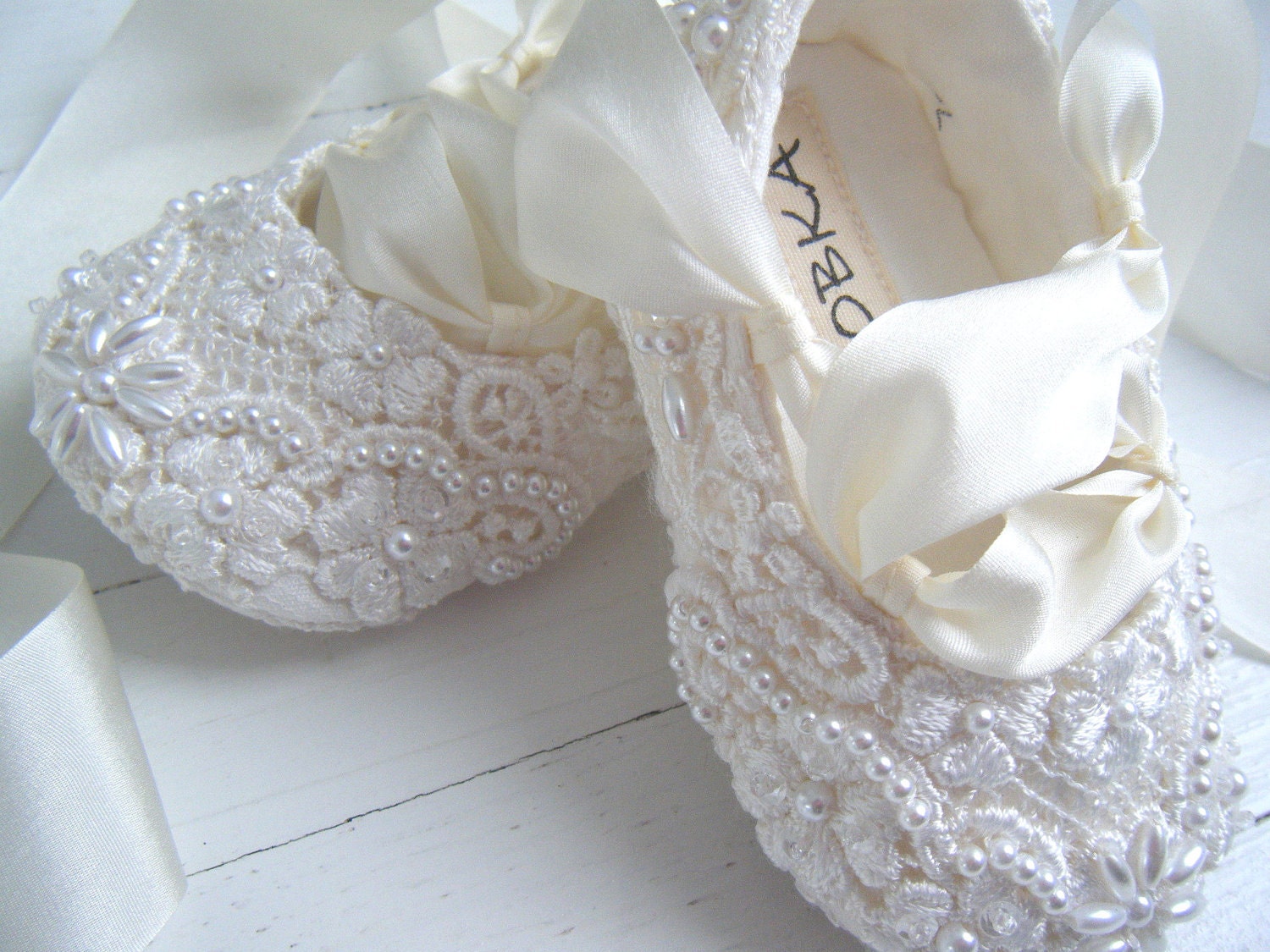 Ultimate Baby Ballet,  Ivory Slipper Shoes, Flower Girl Shoes, Toddler Flats, Bobka Shoes by BobkaBaby