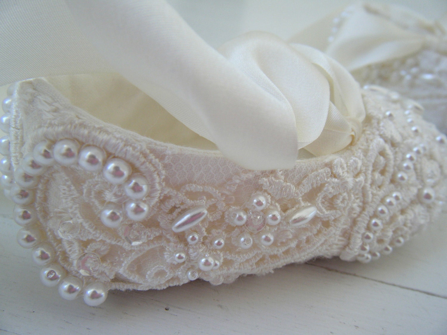 Ultimate Baby Ballet,  Ivory Slipper Shoes, Flower Girl Shoes, Toddler Flats, Bobka Shoes by BobkaBaby