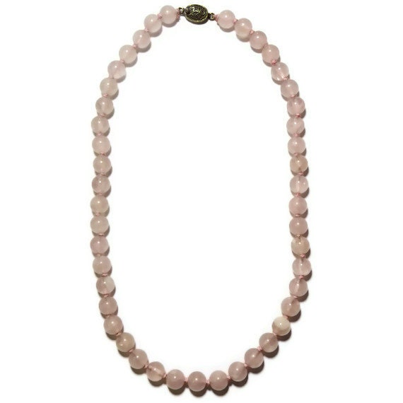 Rose Quartz and Antique Silver Clasp