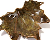 Ceramic Sycamore Leaf Dish - Northern Woods - Autumn Brown - Handmade Pottery - Home Decor - Ravenhillpottery