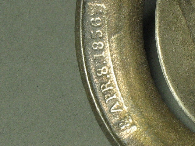 MARKED April 8, 1856 and Pat August 25, 1863 -- AUTHENTIC Hotel Desktop Bell