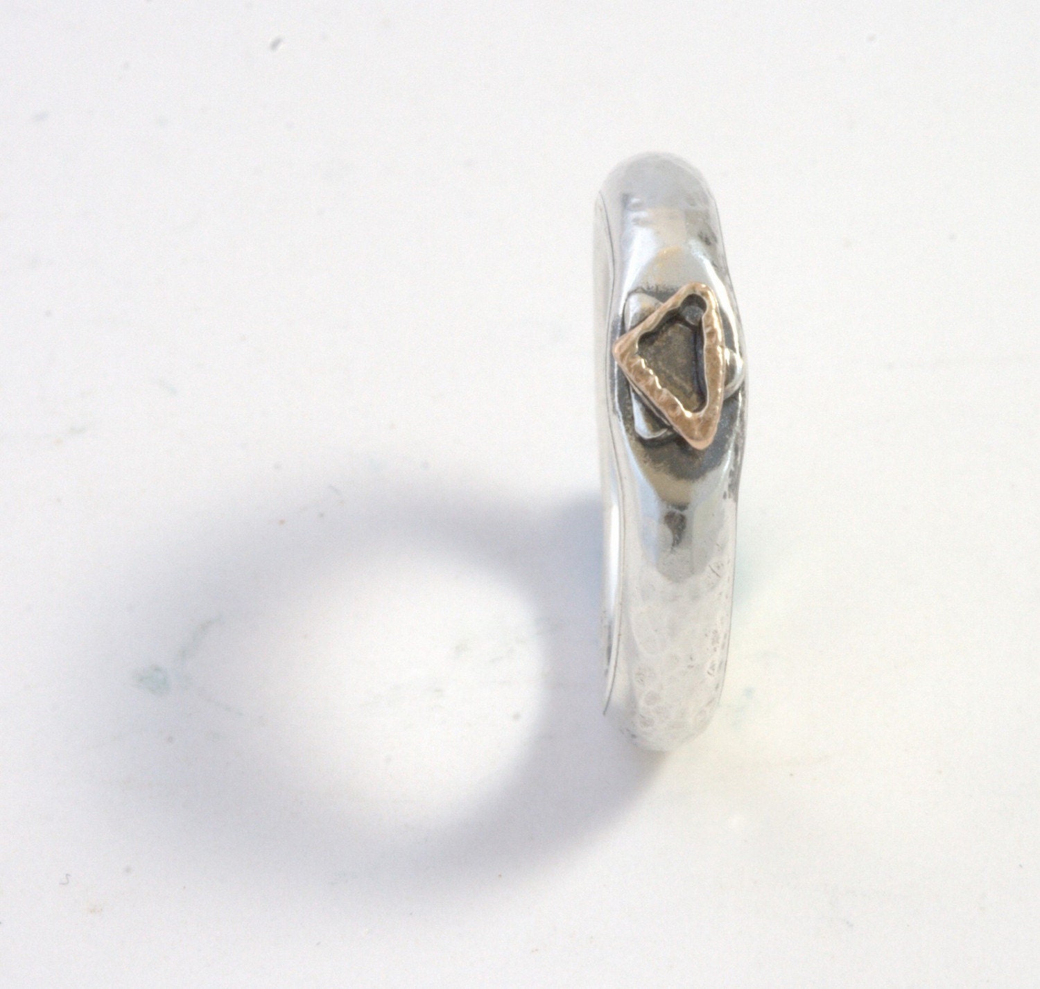 Pinky Ring Size 4.5 - Magen David  - Sterling Silver And Gold Handmade From Israel