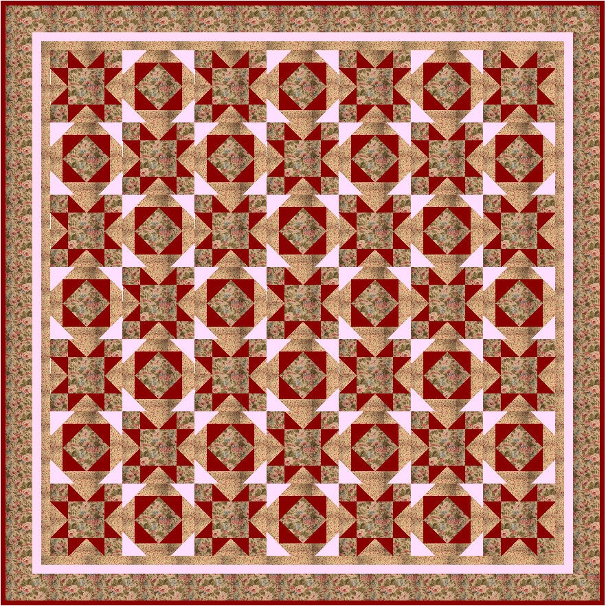 VICTORIAN STARBURST - 75 inch - Quilt Addicts Precut Patchwork Quilt Kit Queen size