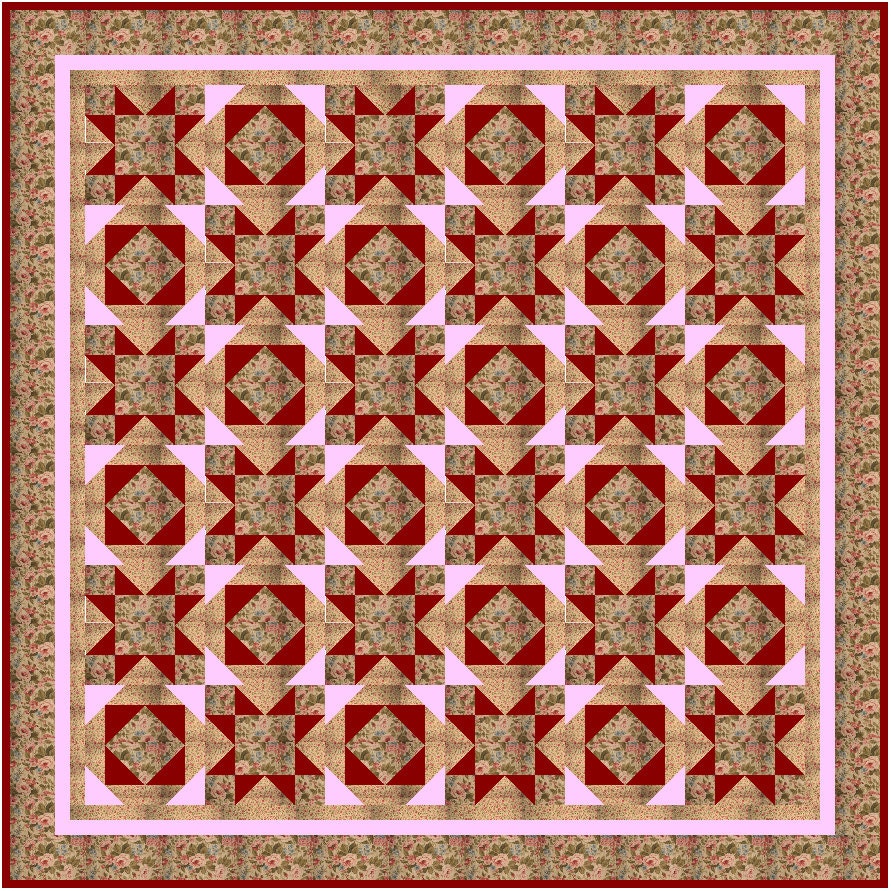 VICTORIAN STARBURST - 59 inch - Quilt Addicts Precut Patchwork Quilt Kit Lap size