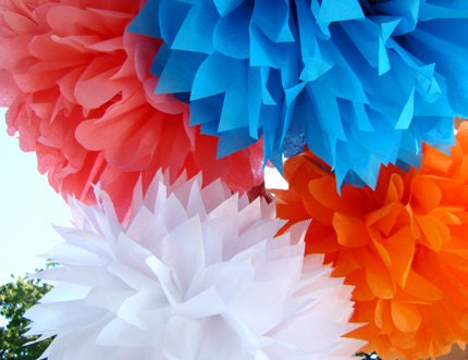 Set of 30 Tissue Paper Poms ........Pick Your Colors