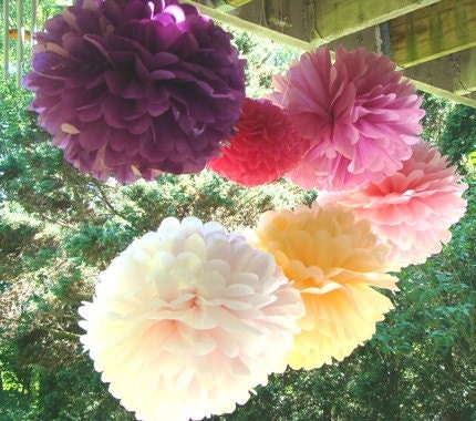 Set of 10 Tissue Poms....ON SALE......Pick Your Colors