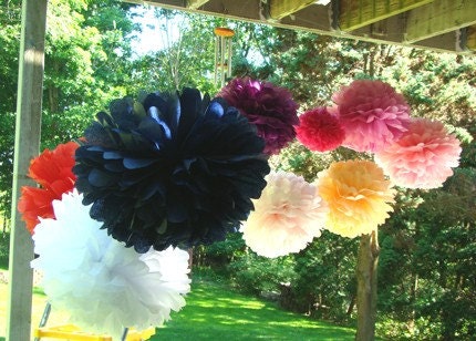 Set of 10 Tissue Poms....ON SALE......Pick Your Colors