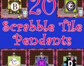 20 Scrabble Tile Pendants of Your Choice Hugh Selection to choose From 20 Free Ball Chain Necklaces and 20 Organiza Gift Bags with Purchase