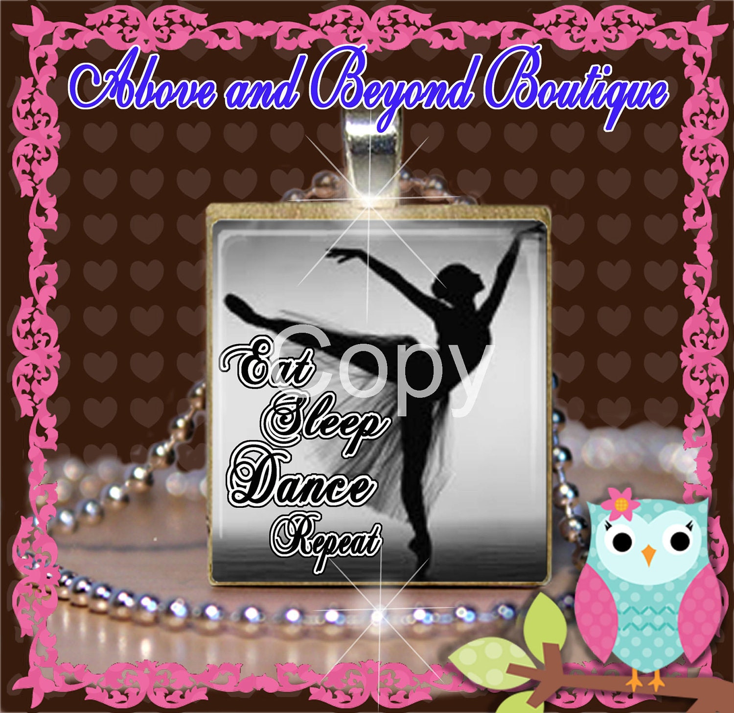 Custom Ballet Eat Sleep Dance Repeat Scrabble Tile Pendant Image 344