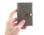 Cool Minimalist Business Card Holder ID Credit Card Wallet - Eco Friendly Wool Felt - Handmade Tooled Leather