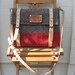 Swiss Army iPad Messenger Bag- Cross Body Travel Bag-Wool-Leather-Personalized-Taupe-Gray-Red stripe