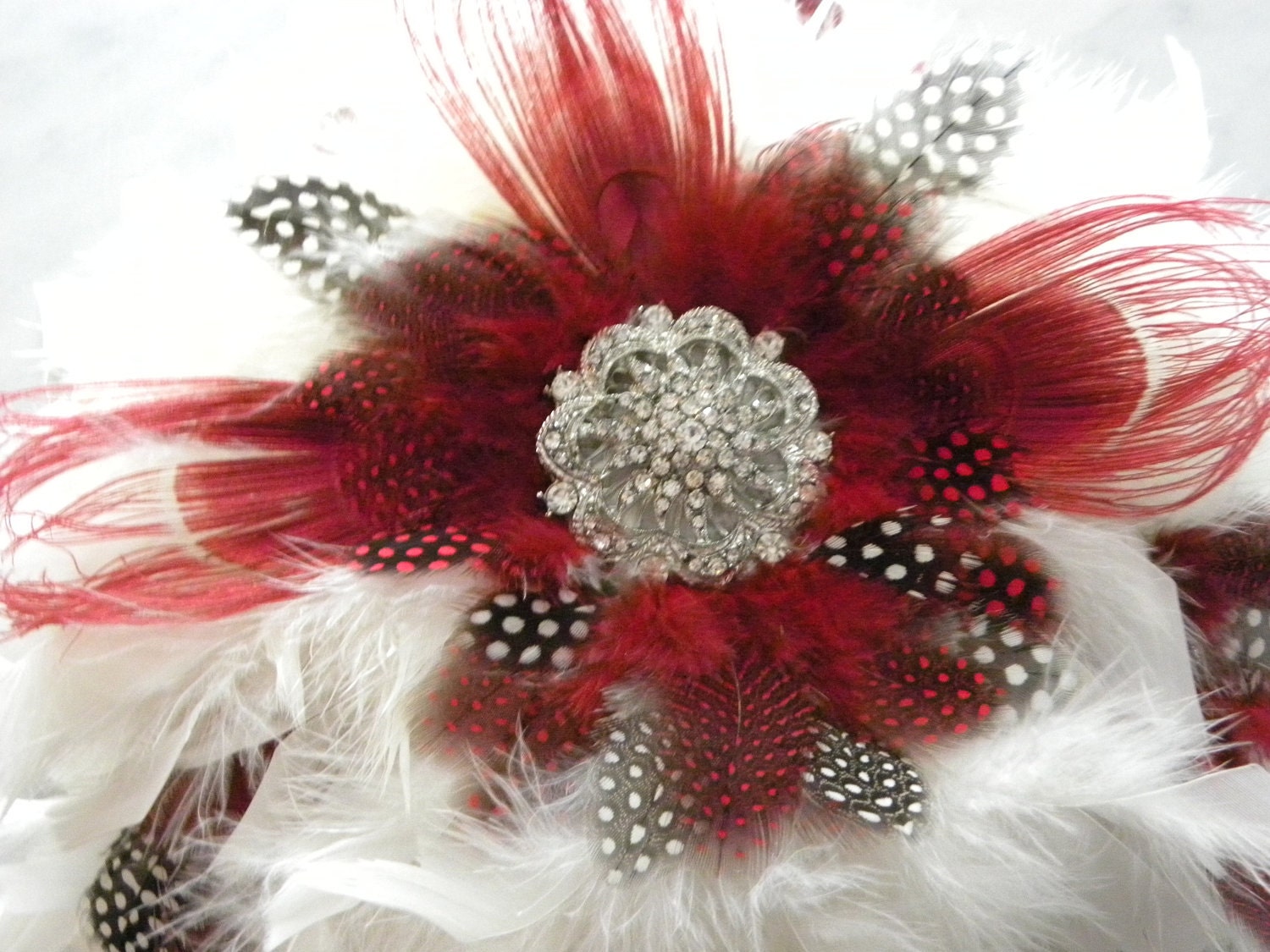 Red Peacock Feather Bouquet