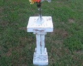 Rustic Accent Table-Blue