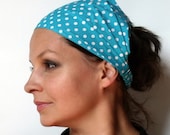Yoga Headband - Teal Dumb Dot - Michael Miller fabric