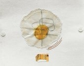 Navigation Chart / Mixed Media Collage on Handmade Paper
