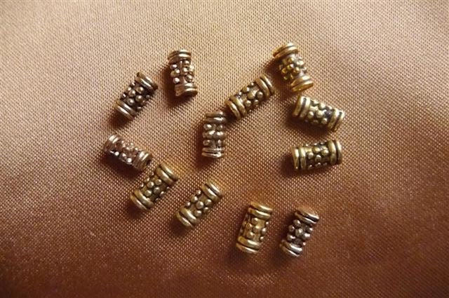Bead, Antique  Gold Plated, Tube Bead, 8x4mm, ( Pkg Of 18 )