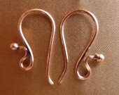 Earwire, antiqued copper, 19mm fishhook with 2mm ball and loop, 20 gauge, Pkg Of 4 pairs