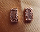 Bead, antiqued, copper pewter, 13x7mm, rectangle, Pkg Of 4
