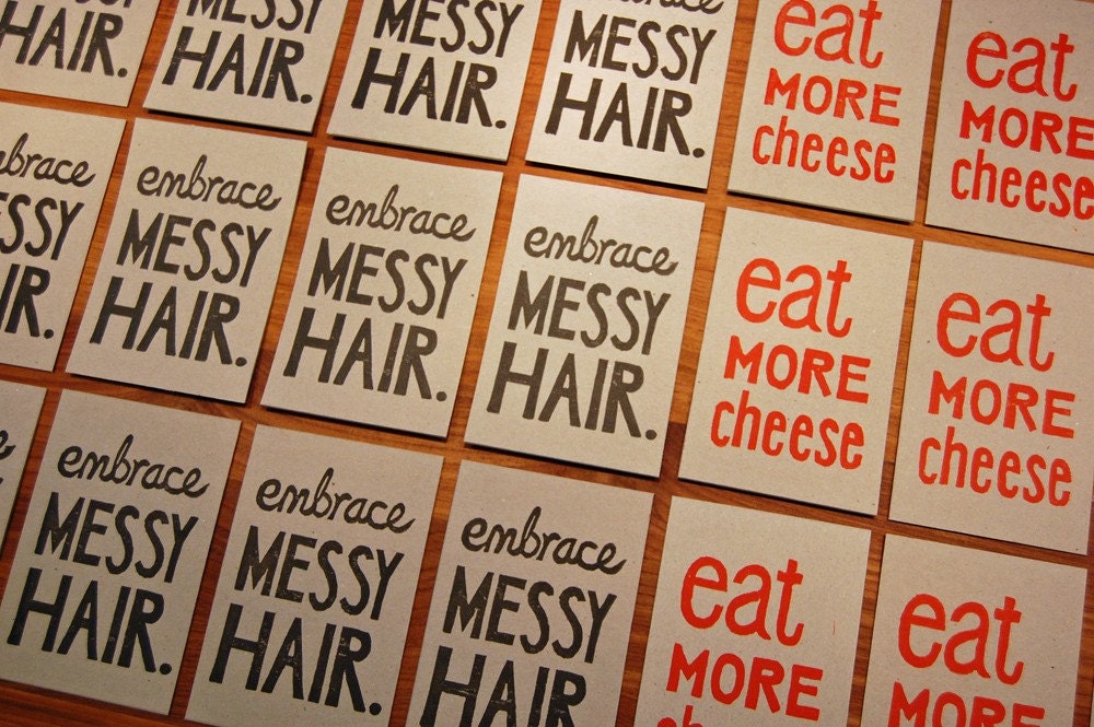 Embrace Messy Hair - Lino Print
