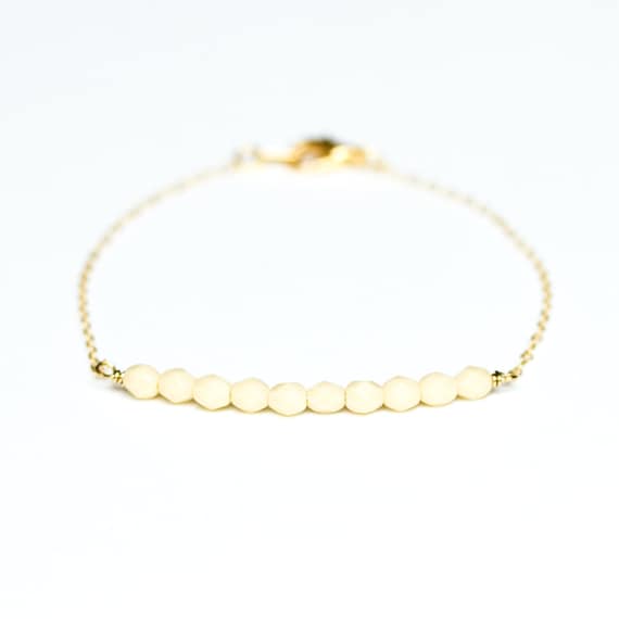 Beaded Bar Bracelet - Ivory